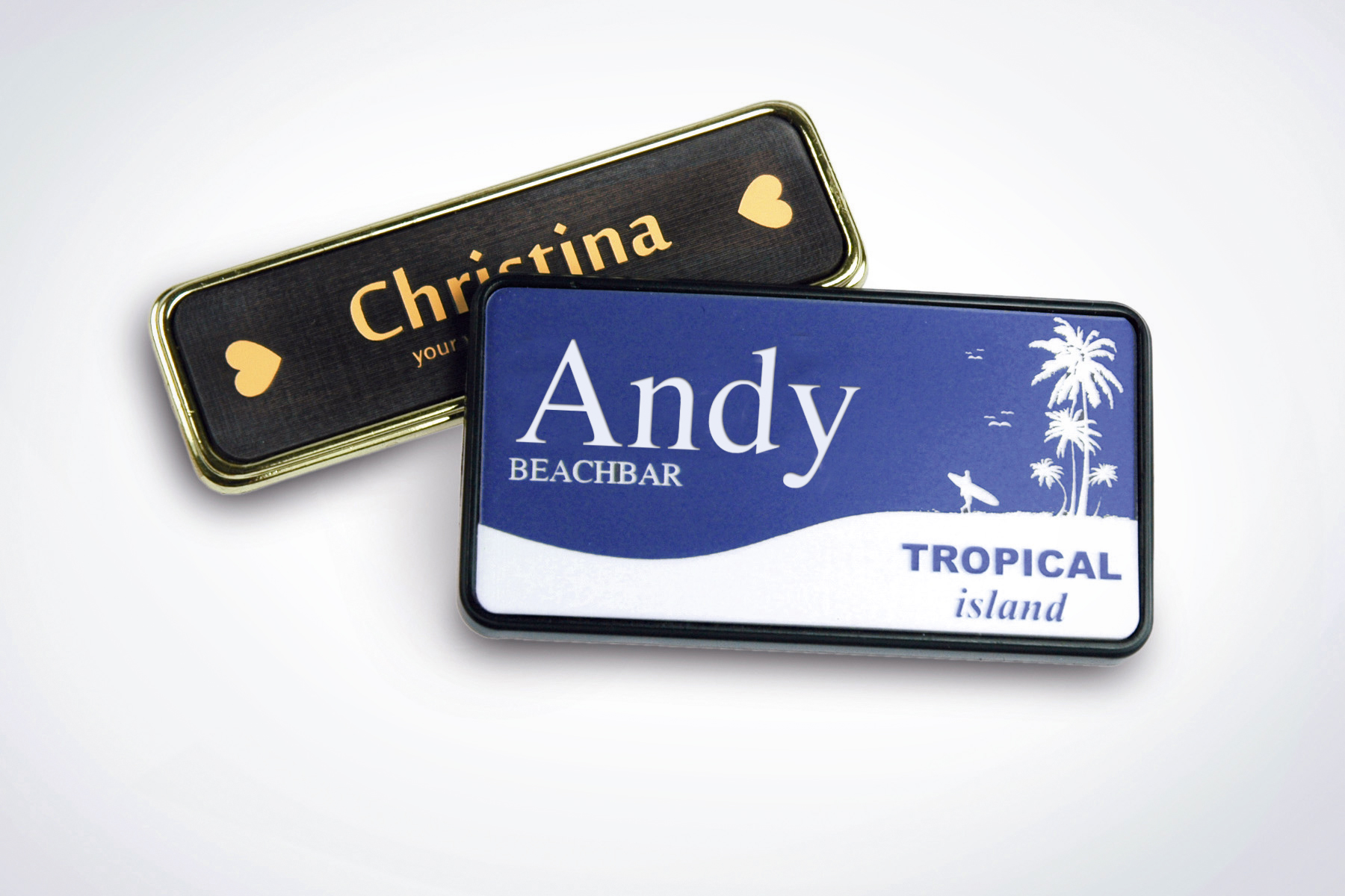 Engraved business card made from flexible, thin synthetic material, 8.5 x 5.5 cm, 0.5 mm thick